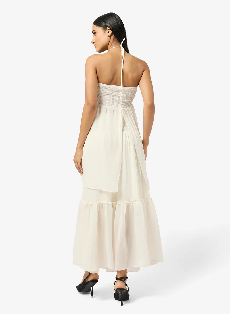 جينجر Halter Neck Longline Top & A Line Skirt Coord Set